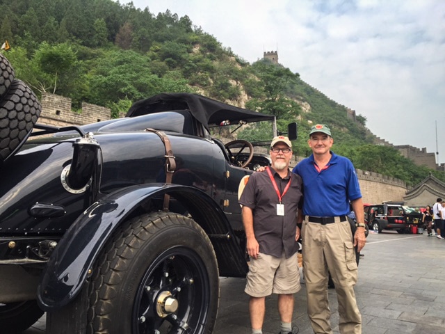Tim Taylor and Ike Trafton next to the Great Wall