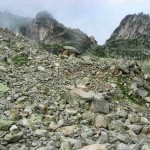 The boulder field below the Fenetre D’Arpette