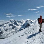 Katherine at the summit of the Breithorn