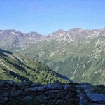 Looking back toward the Pas de Forchetta and into the Gruben-Meiden valley