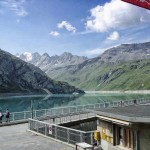 View from the patio of the restaurant at Barrage de Moiry