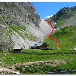 Route from the Obstanser See Hutte to the ridge crest