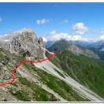Route leading under the south face of the Gross Kinigat to Forcela Cavallino