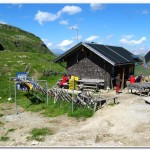 The dining hall at the Filmoor Hutte