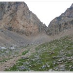 View of the last slope leading up to the Forcela de la Marmolada
