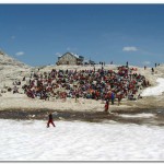 People gathered for the concert at Rifugio Boe