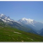 Looking south toward Mont Blanc and Chamonix from near the Col de Balme.