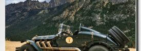 American LaFrance vehicle parked on Washington Pass, North Cascades Highway.