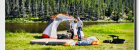 Traftons set up camp in Fishtrap near Wisdom, Montana.
